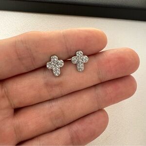 CZ Small Cross Stud Earrings for Men Women Streetwear Hip Hop Punk Unisex Style
